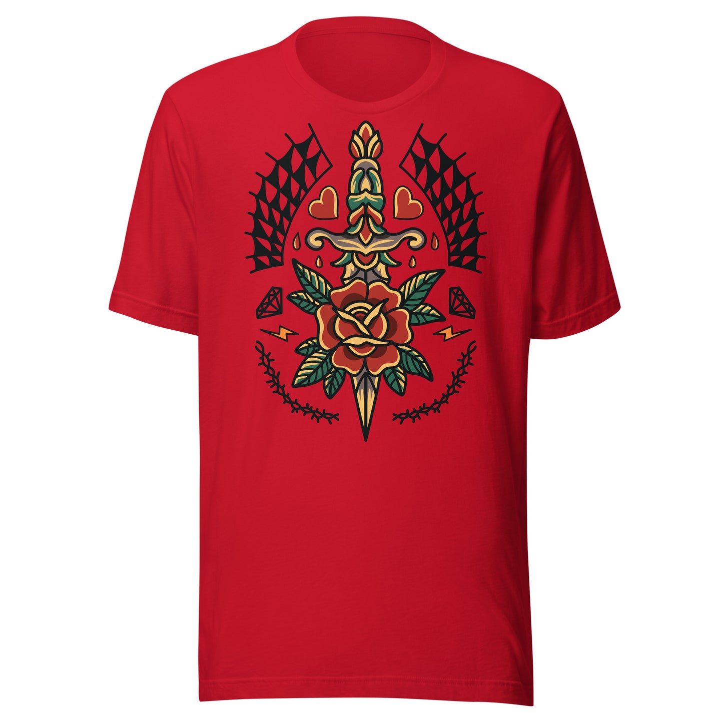 Dagger Rose | Traditional Tattoo | Bella + Canvas| Unisex t-shirt