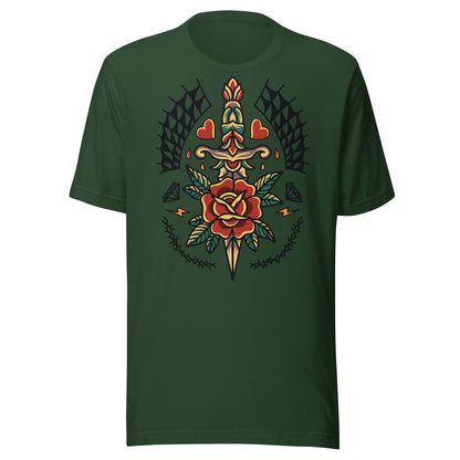 Dagger Rose | Traditional Tattoo | Bella + Canvas| Unisex t-shirt