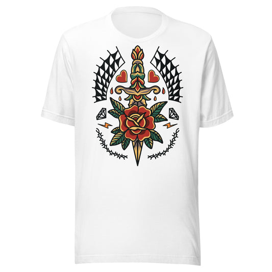 Dagger Rose | Traditional Tattoo | Bella + Canvas| Unisex t-shirt